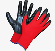Перчатки нейлон/нитрил красно черный