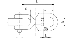 Вертлюг петля-вилка М3/8