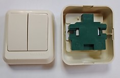 Выключатель ОП-2 Wessen бежевый